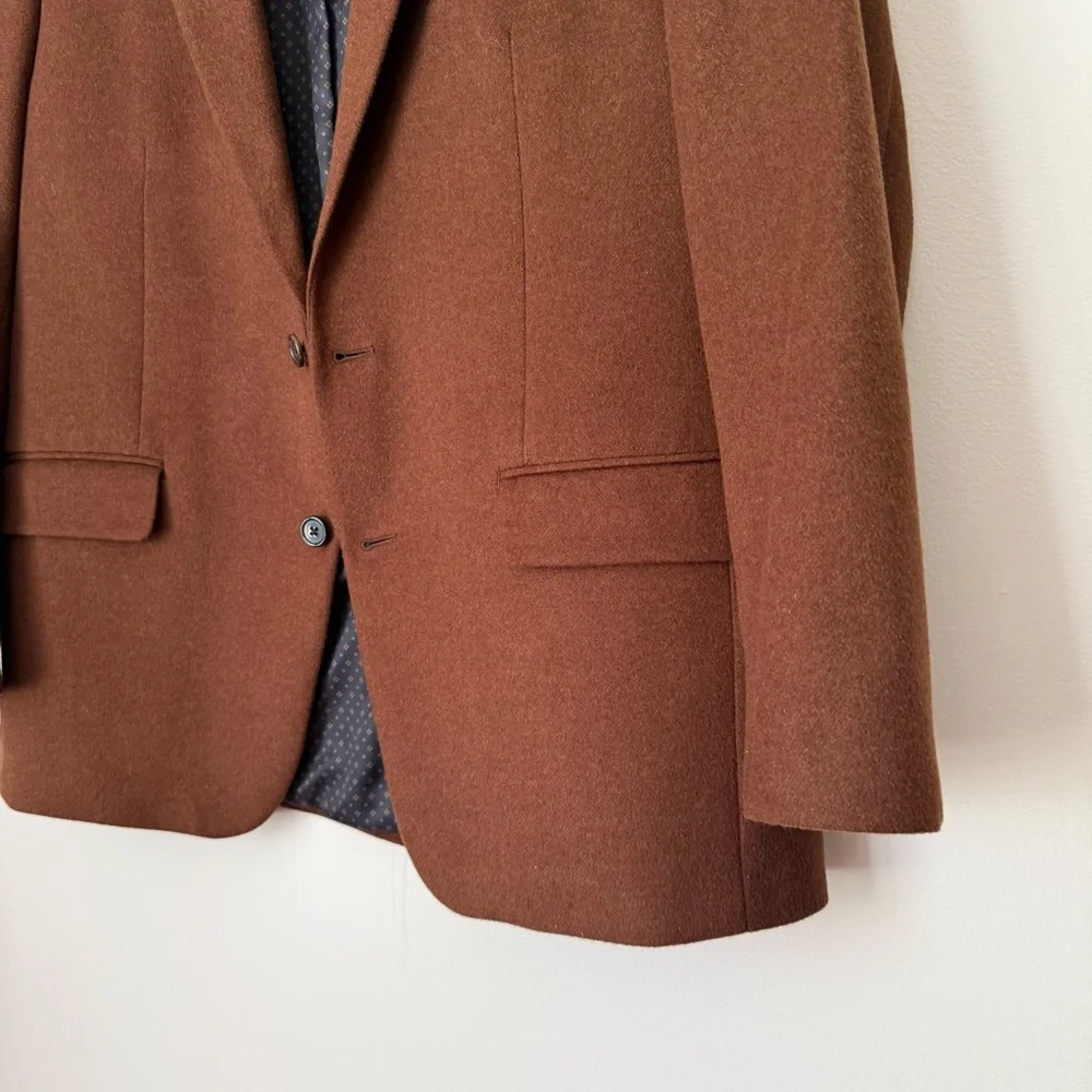 Ralph Lauren Wool Silk Cashmere Blend Blazer Jacket Coat Camel 42R